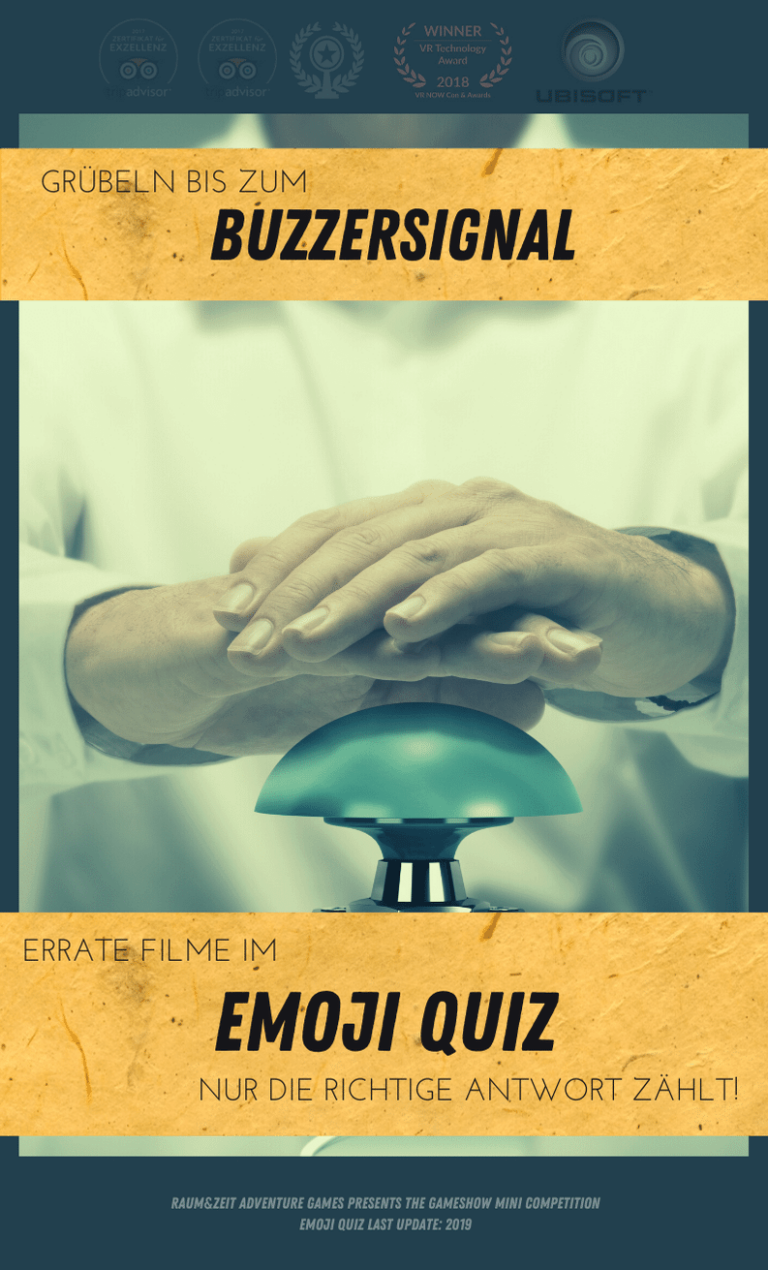 Ein Poster für das Emoji Quiz von The Gameshow by Raum&Zeit